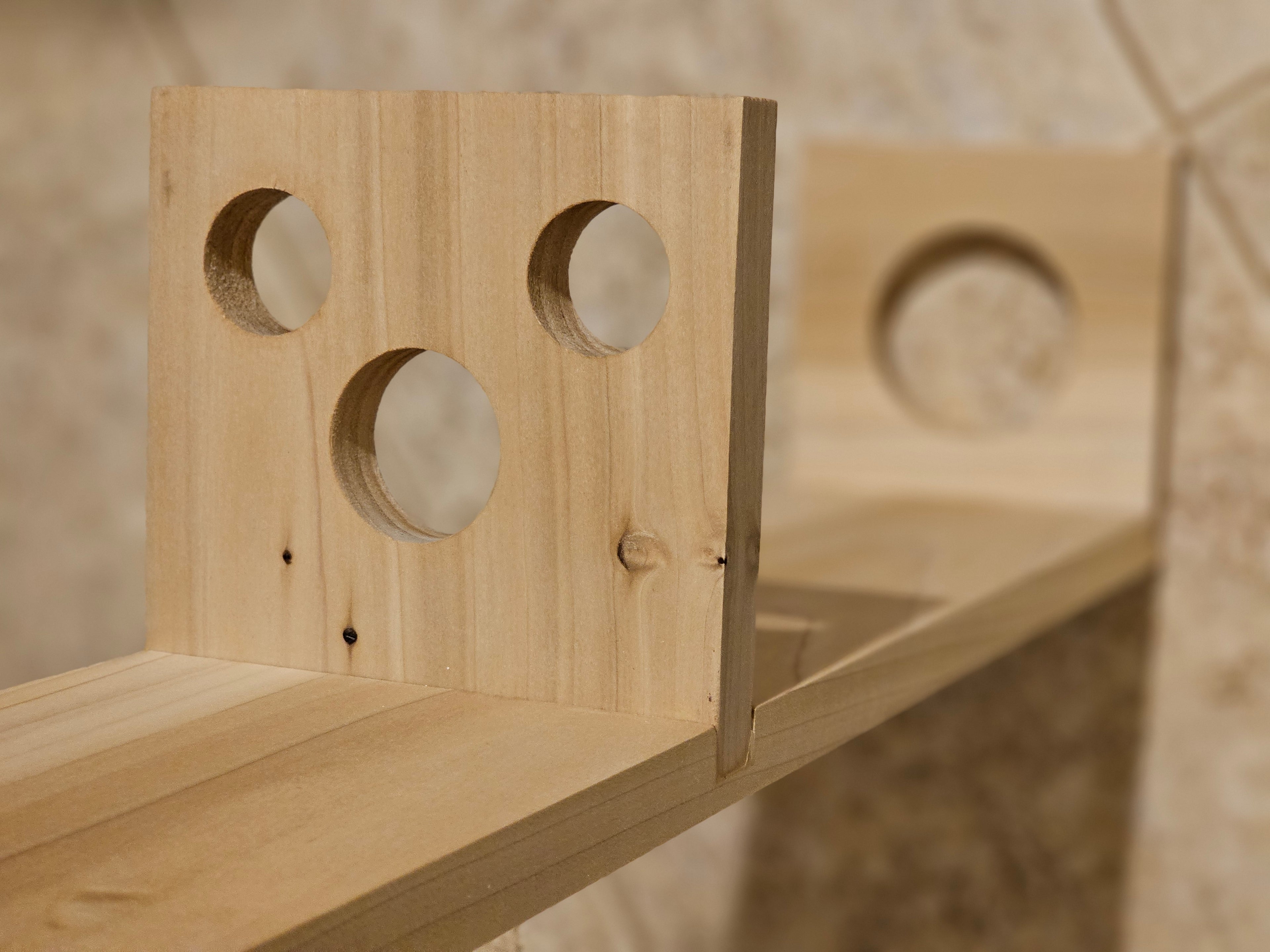 Handcrafted Poplar hairstyiling tool holder