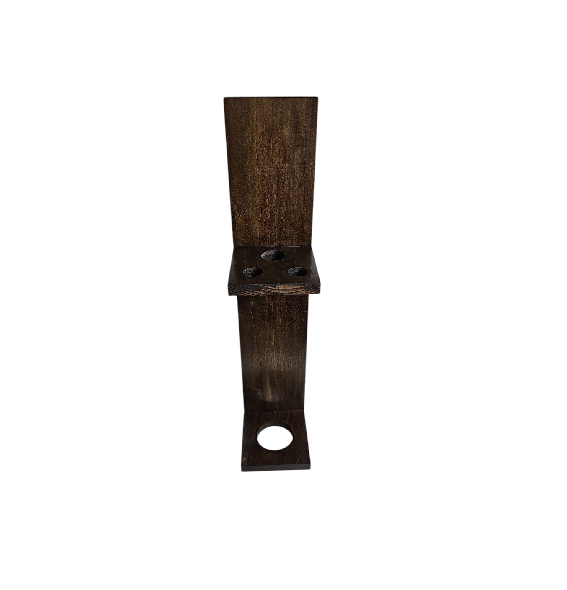 Handcrafted Poplar wood hairstyiling tool holder Dark Stain