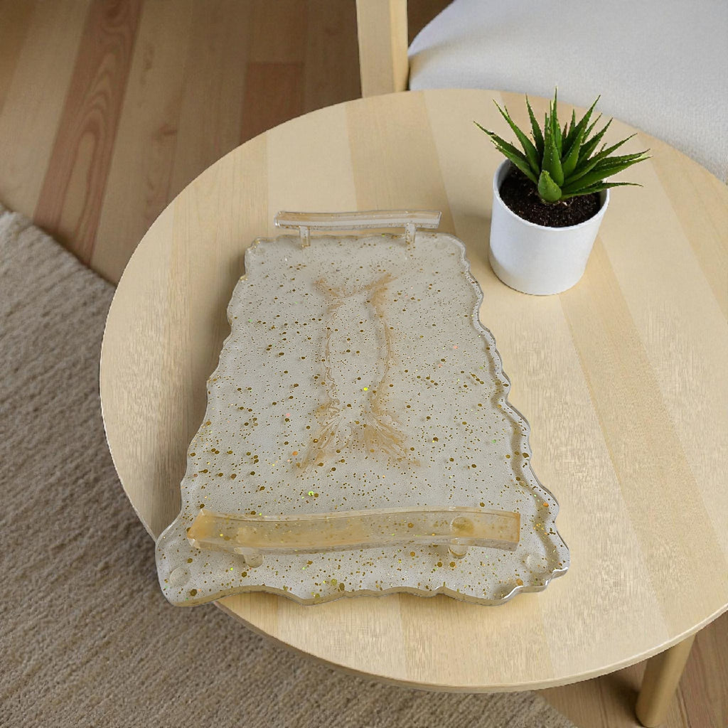 Vanity Tray - Gold with glitter