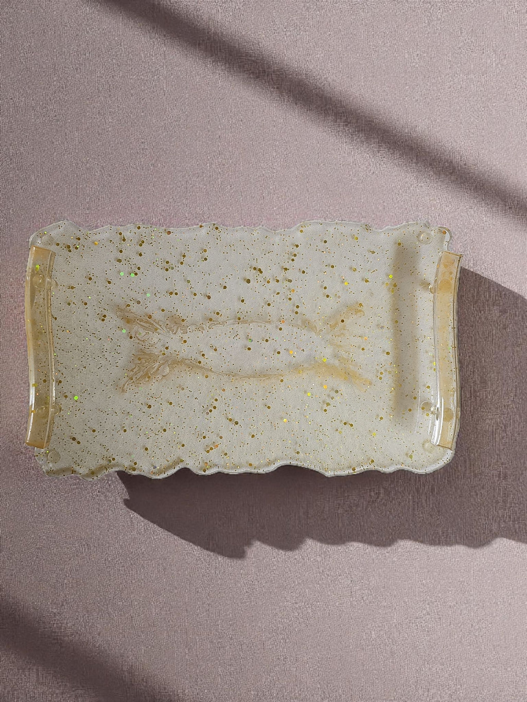 Vanity Tray - Gold with glitter