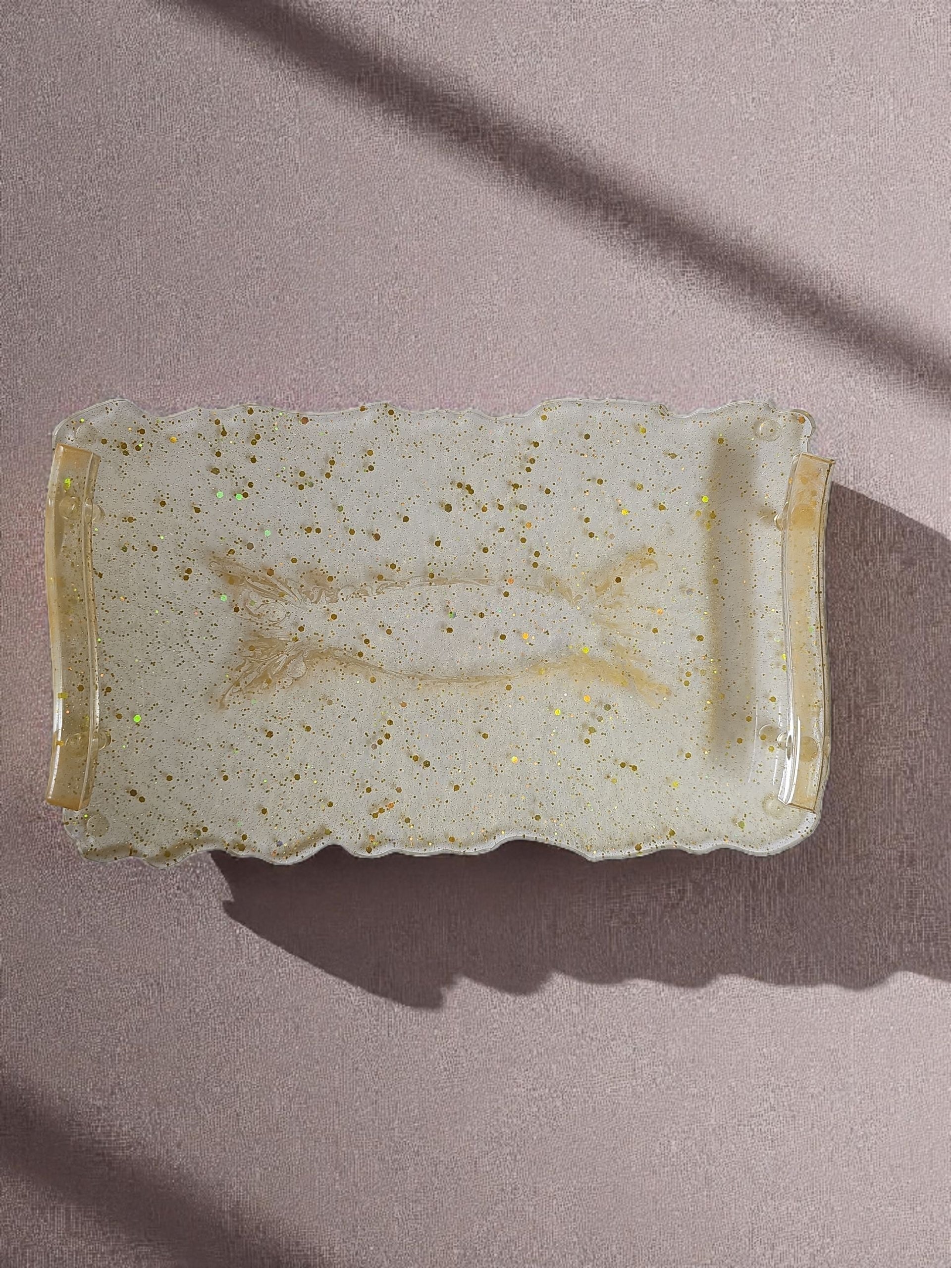 Vanity Tray - Gold with glitter
