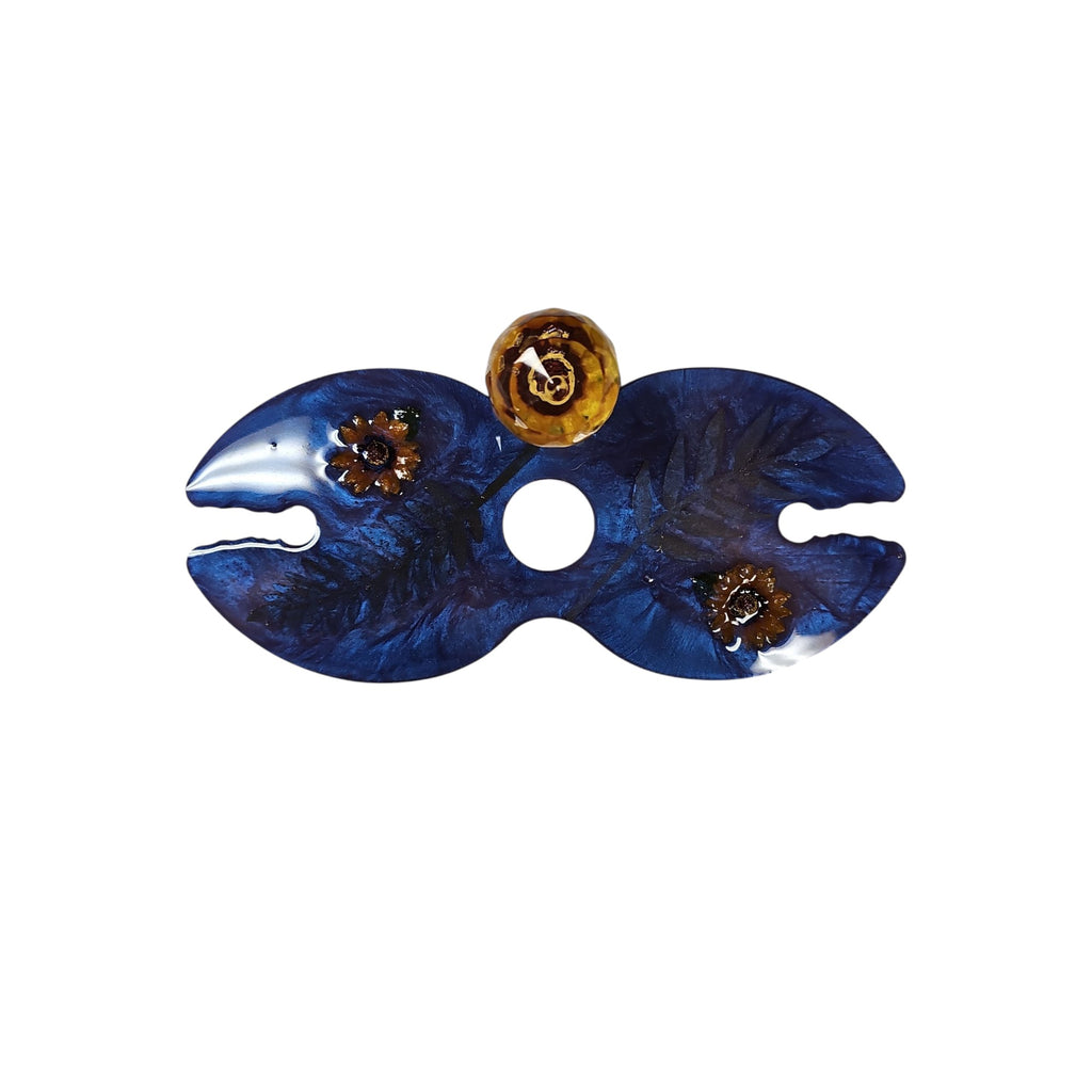 Wine Butler - Blue w/Daisys