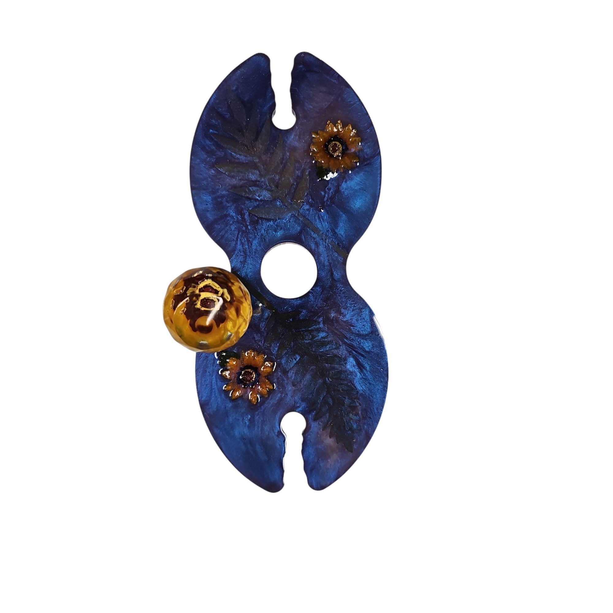 Wine Butler - Blue w/Daisys