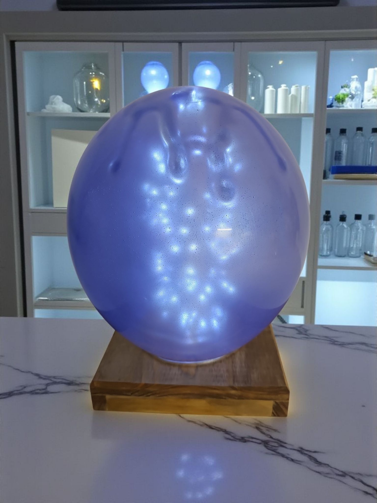 Steel Blue Resin Globe Light